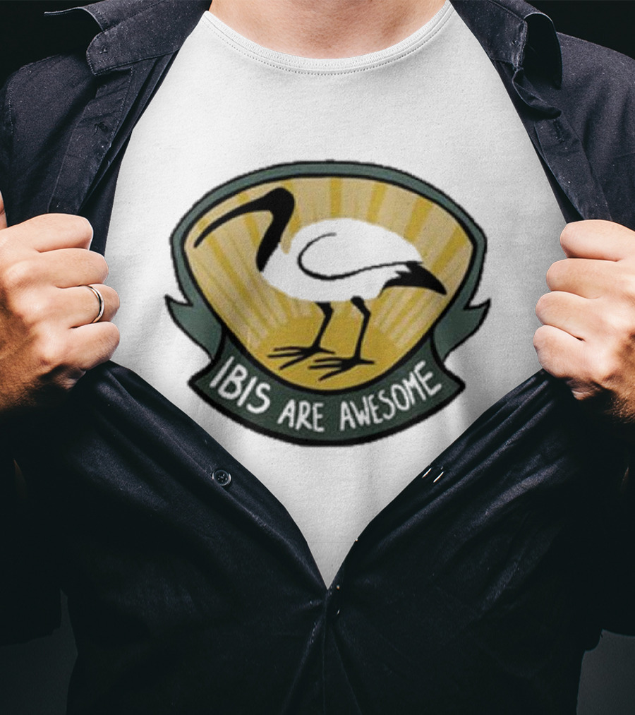 Bridget Farmer Ibis Are Awesome Emblem T-Shirt