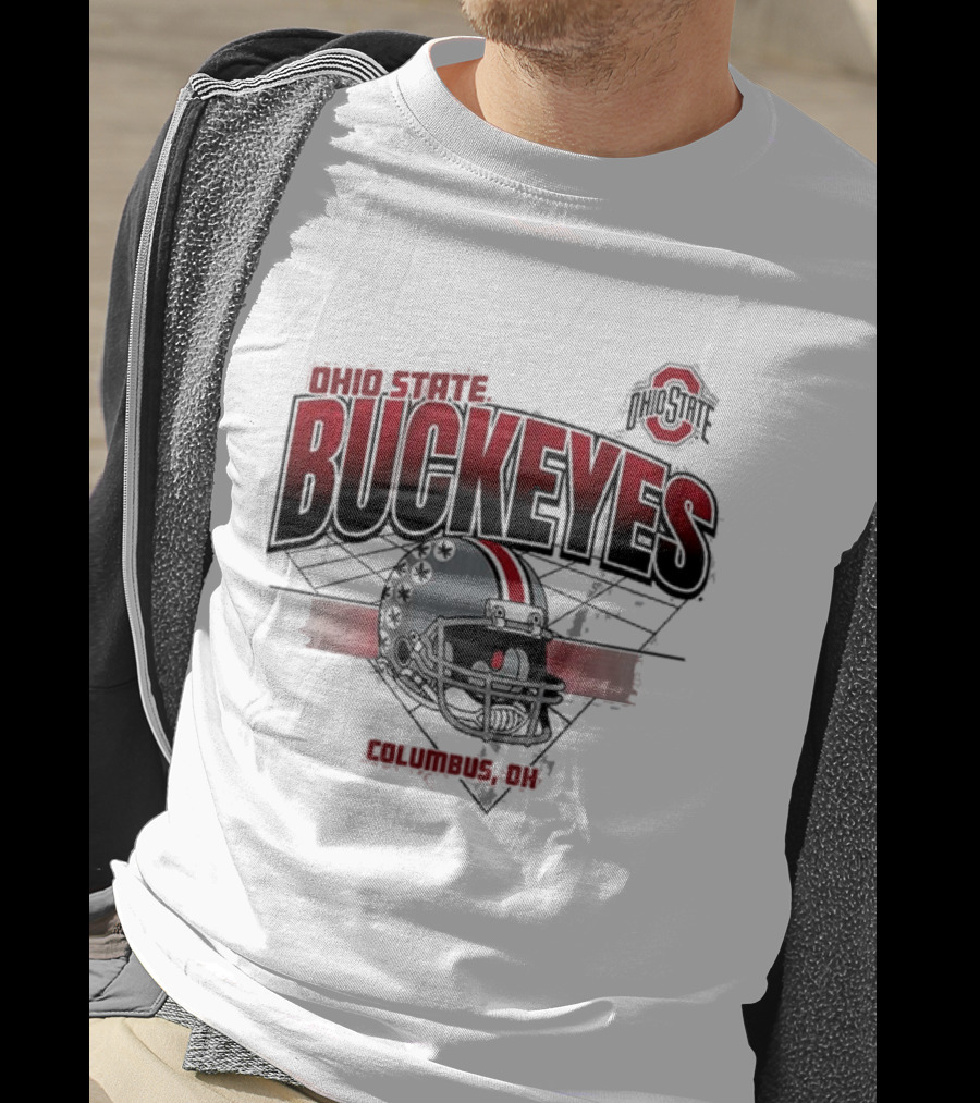Ohio State Buckeyes Football Helmet Columbus OH Grid T-Shirt