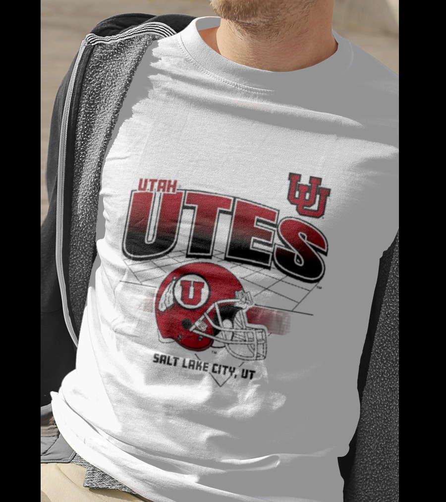 Utah Utes Football Helmet Salt Lake City UT Grid T-Shirt