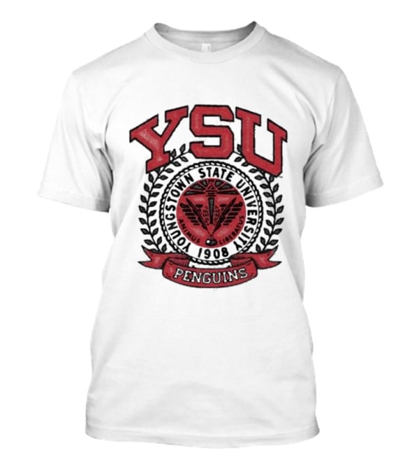 Youngstown Clothing Co Youngstown State University 1908 YSU Penguins Crest T-Shirt