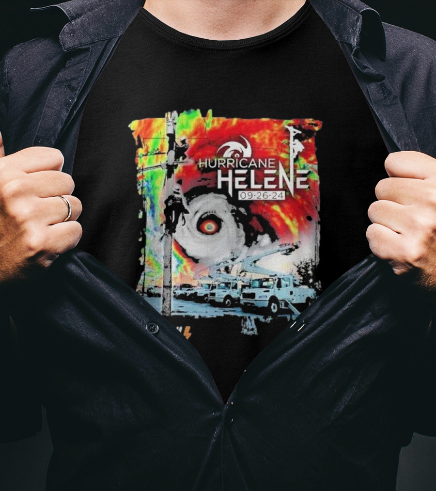 Hurricane Helene 09:26:24 Lineman T-Shirt