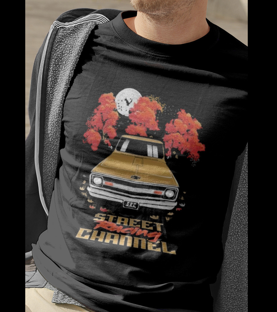 Street Racing Channel Fall Classic Car Autumn Moon T-Shirt