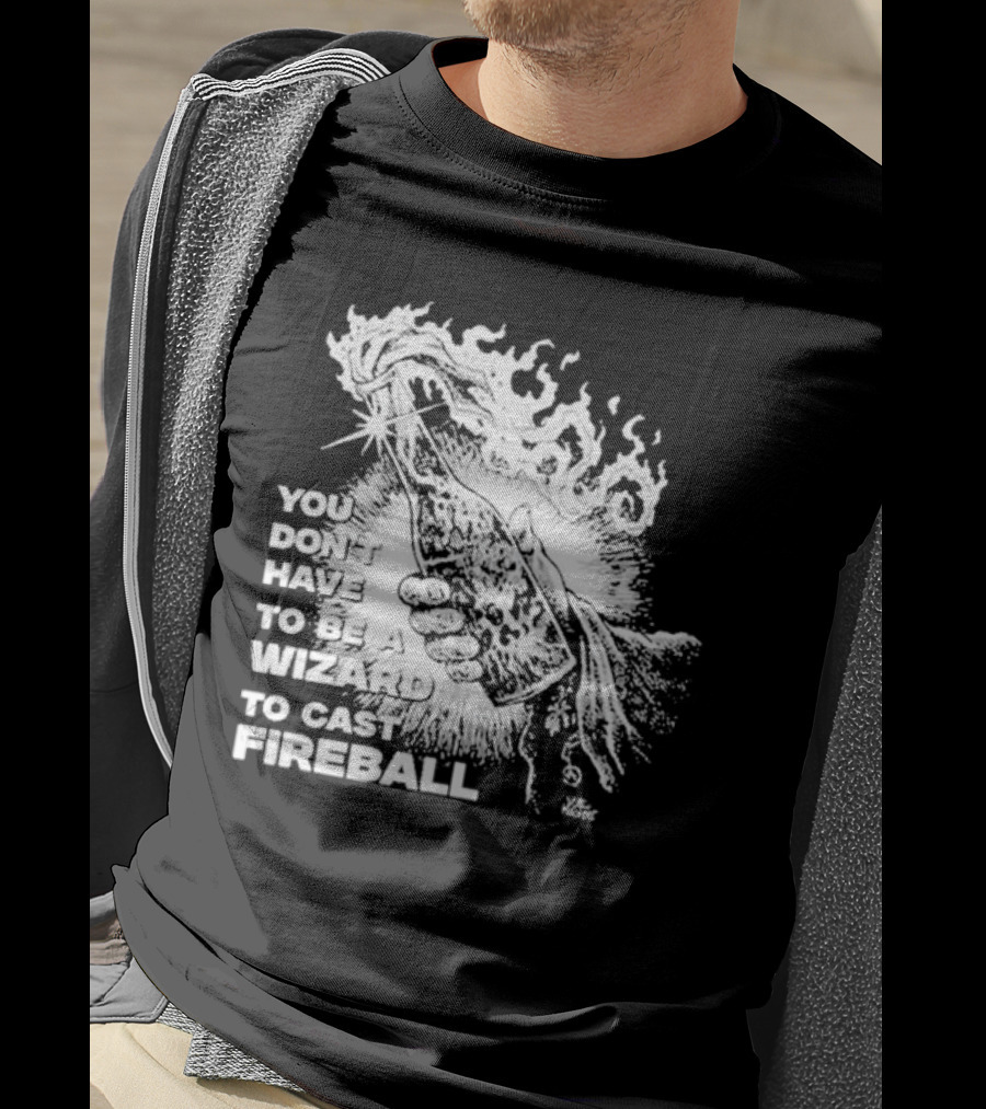 You Don't Have To Be A Wizard To Cast Fireball Diablo Macabre Flame Bottle T-Shirt