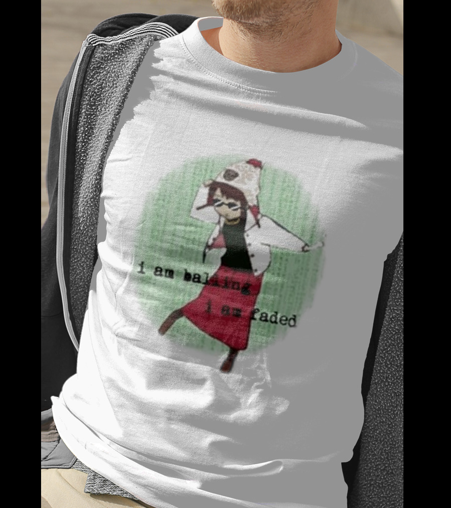 I Am Ballin I Am Faded Lain Dance Pose Glasses Red Skirt Green Background T-Shirt