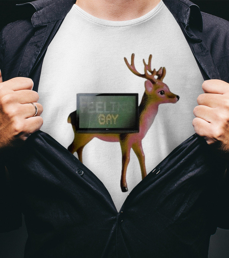 Jean Pierre Feeling Gay Deer With TV Screen T-Shirt
