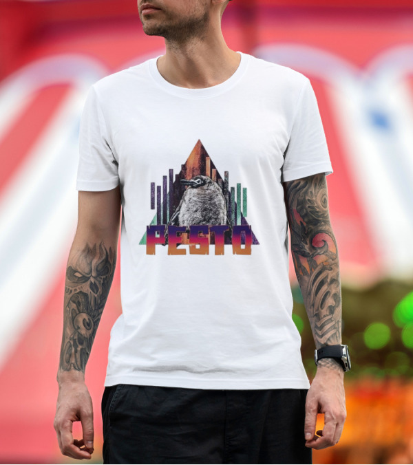 Premium T-Shirt: Pesto Penguin Retro Triangle Vibe T-Shirt Pesto Penguin Retro Triangle Vibe T-Shirt