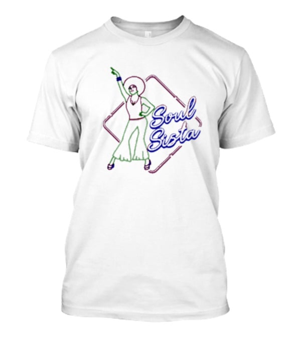 Soul Sista Afro 70s Disco Retro Music Iconic Dance Pose T-Shirt
