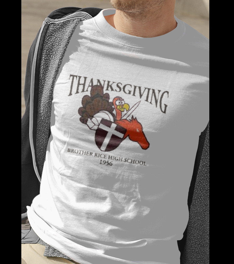 Thanksgiving Brother Rice High School 1956 Turkey Horse Emblem T-Shirt