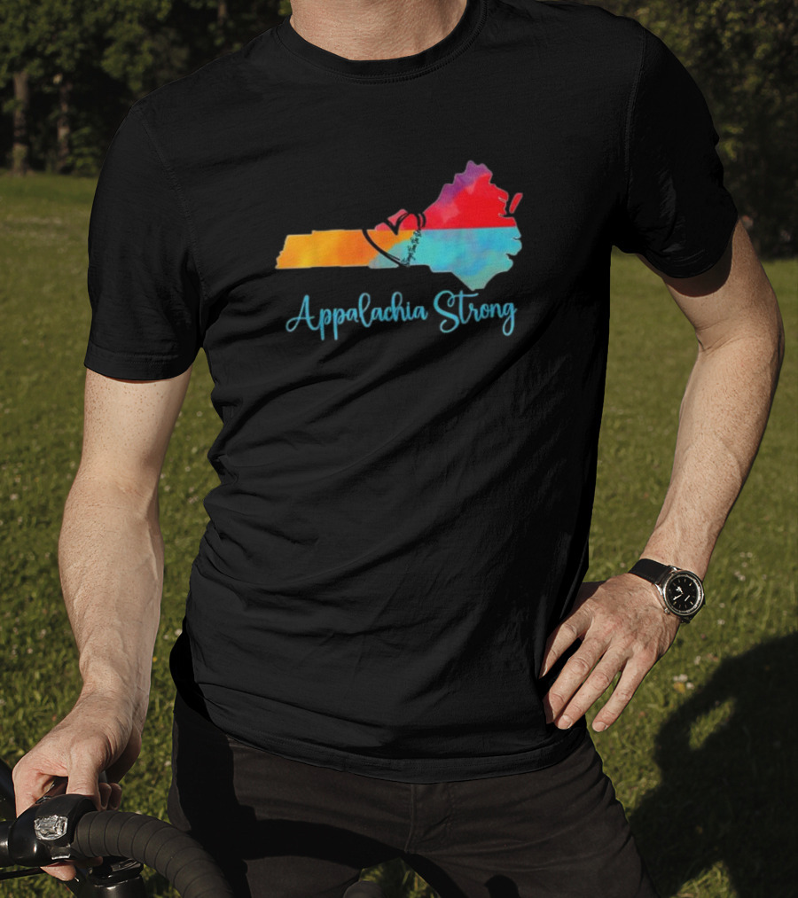 Appalachia Strong Heart Shape North Carolina Virginia Map T-Shirt