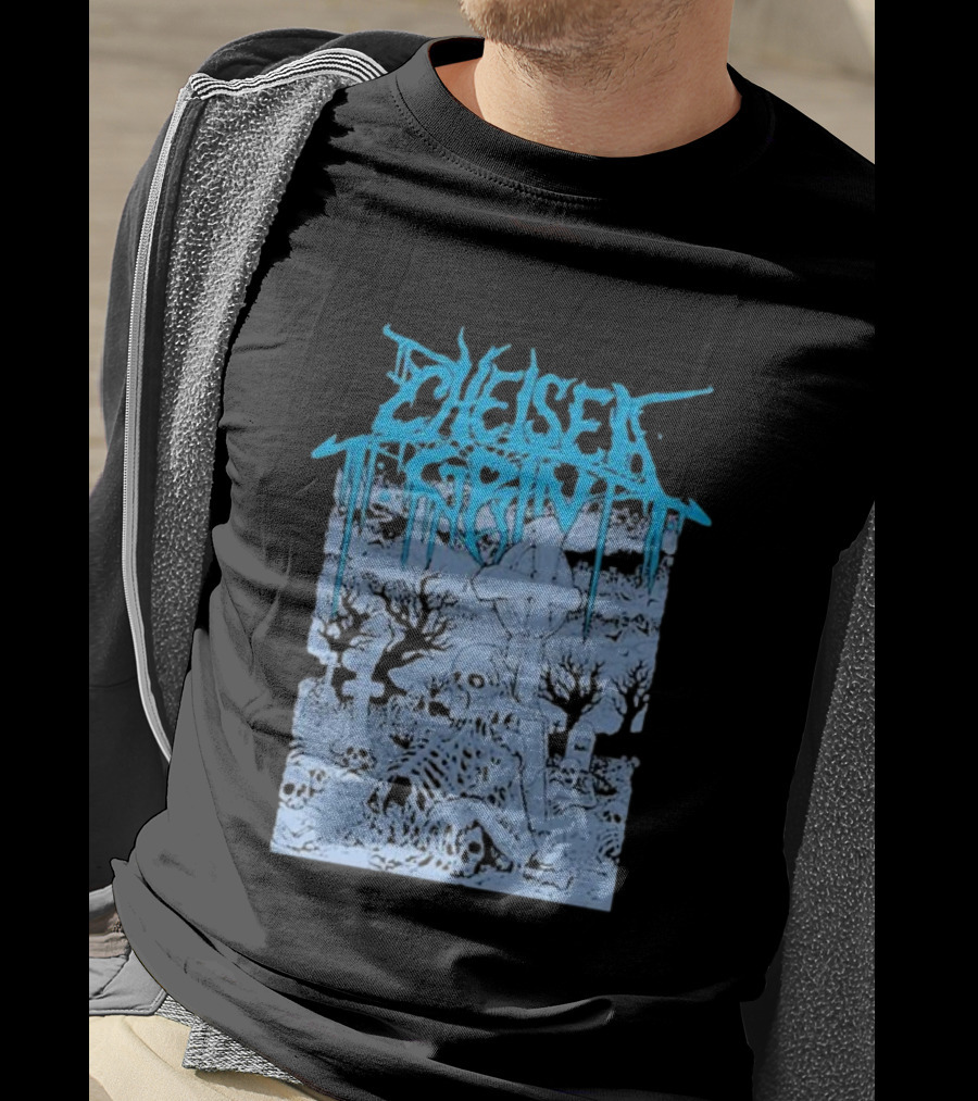 Chelsea Grin Skeleton Cemetery Scene T-Shirt