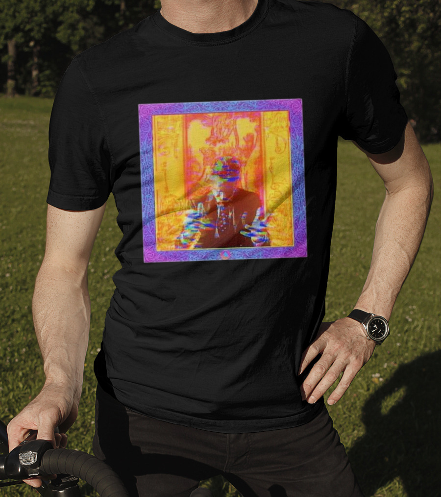 Dragons Ft Jordan Peterson Psychedelic Portrait With Ornate Border T-Shirt