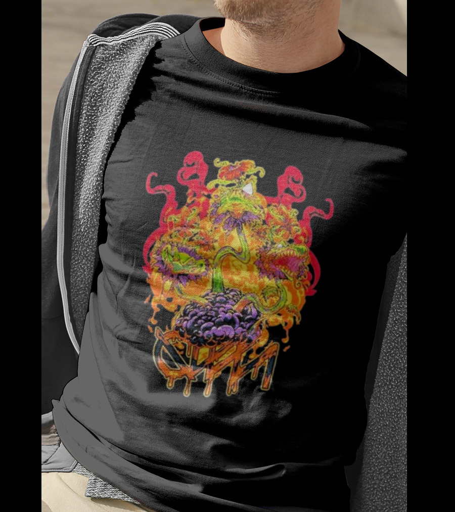 Ganja White Night Wobbleween 3 Psychedelic Monster Heads T-Shirt