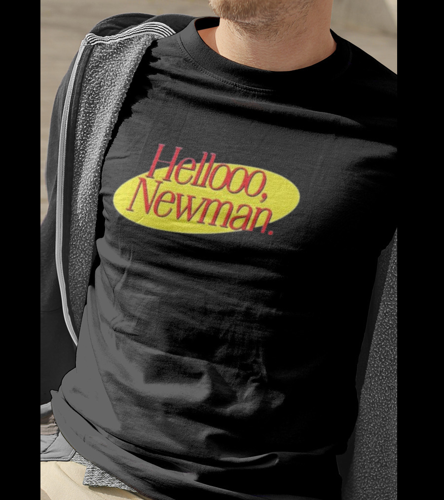 Hello Newman Seinfeld Catchphrase Yellow Oval T-Shirt