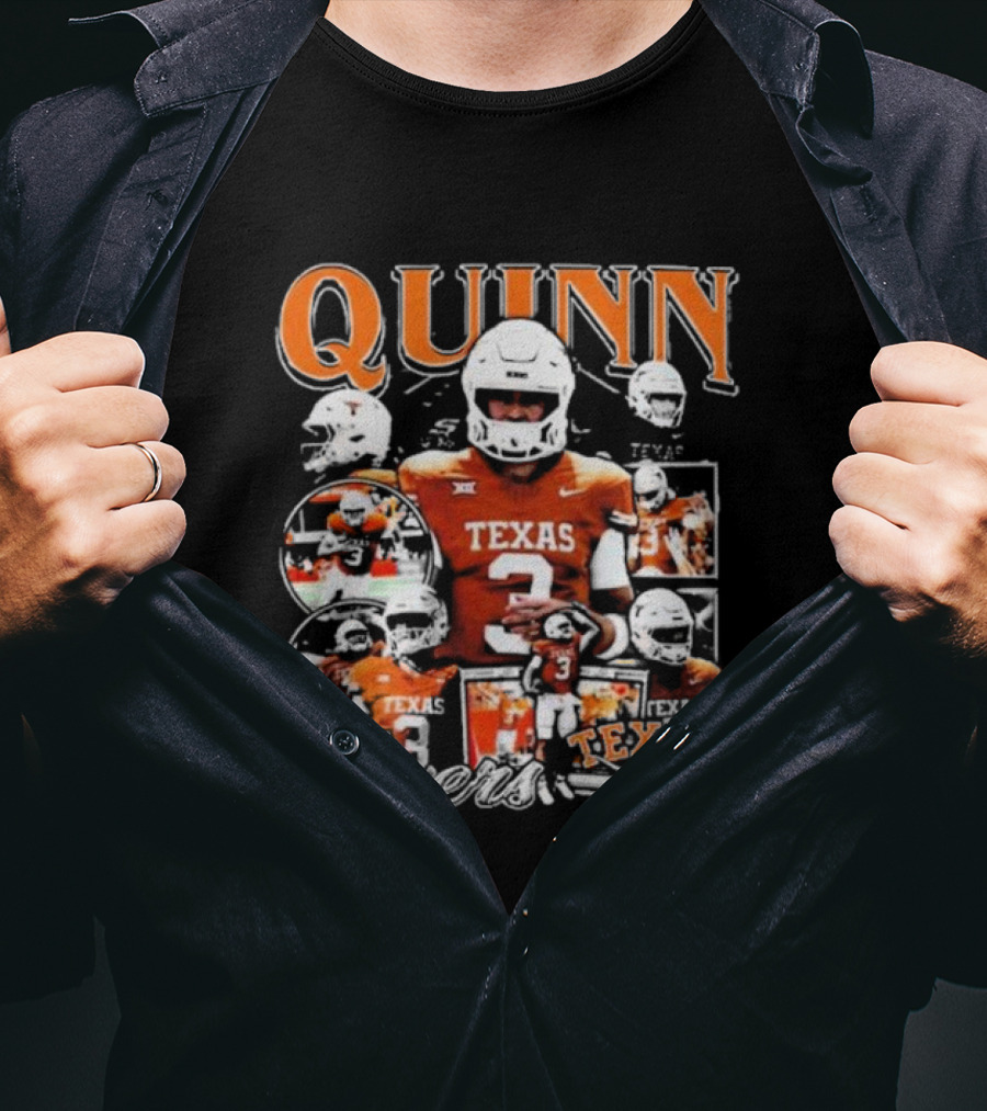 Quinn Ewers Texas Football Player Collage T-Shirt