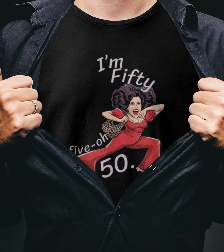 I’m Fifty Five-Oh 50 Leopard Bag Red Outfit Birthday O'Malley Lady T-Shirt