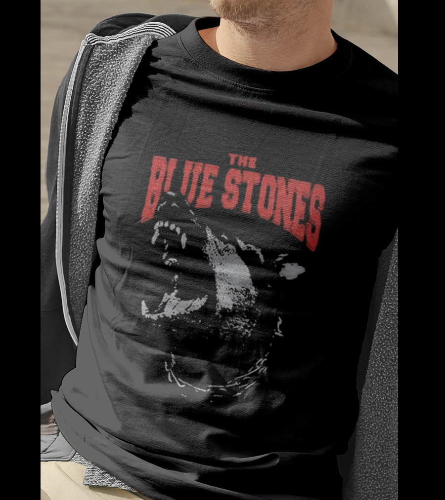 The Blue Stones Fierce Roaring Dog With Chain Collar T-Shirt