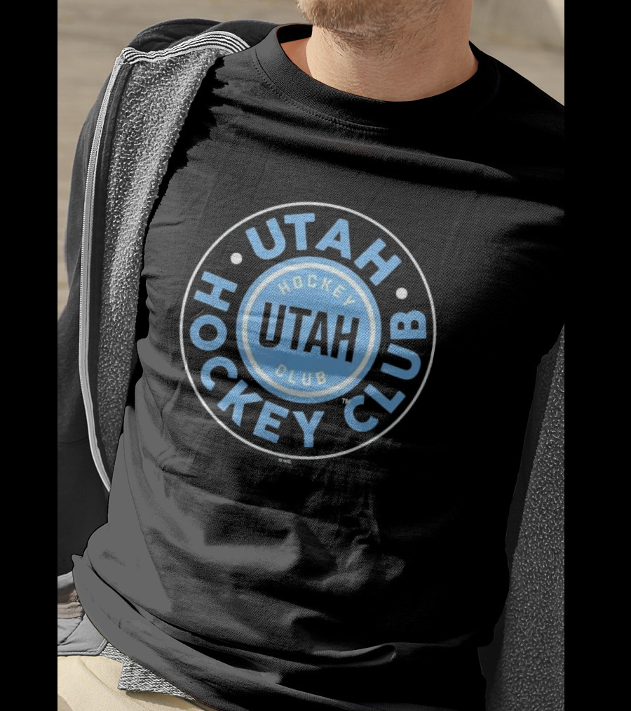 Utah Hockey Club Symbol Black Circular T-Shirt