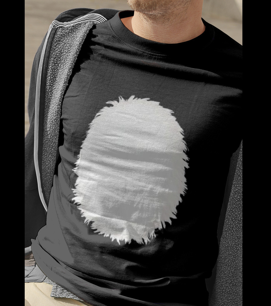 White Furry Belly DIY Costume Cosplay Animal Theme Panda Bear Cat Skunk Deer T-Shirt