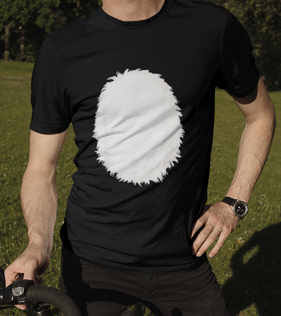 White Furry Belly DIY Costume Cosplay Animal Theme Panda Bear Cat Skunk Deer T-Shirt