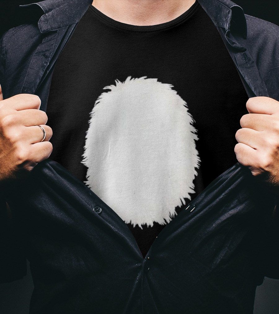 White Furry Belly DIY Costume Cosplay Animal Theme Panda Bear Cat Skunk Deer T-Shirt