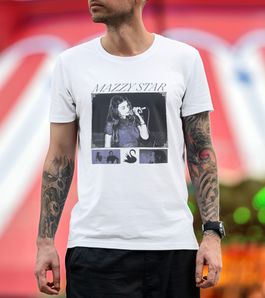 Mazzy Star Vintage Concert Iconic Imagery with Swan Elements T-Shirt