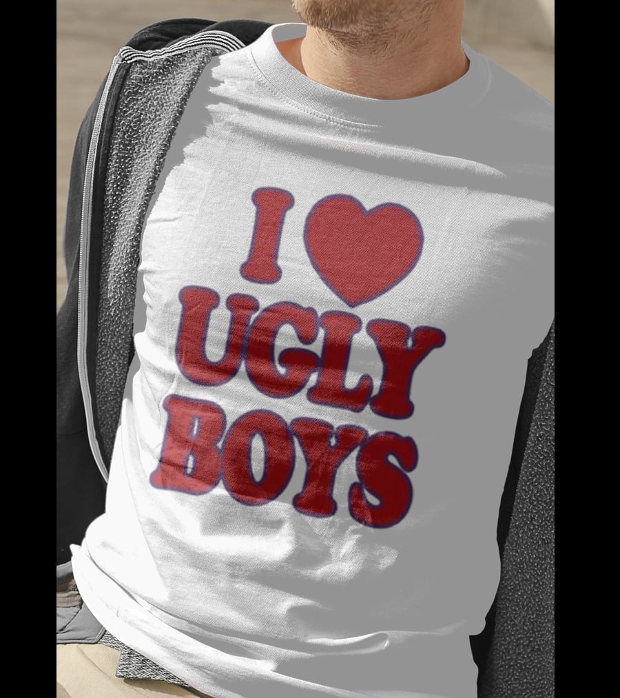 Omar Apollo I Love Ugly Boys Red Text Heart T-Shirt
