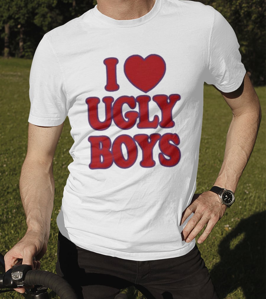 Omar Apollo I Love Ugly Boys Red Text Heart T-Shirt
