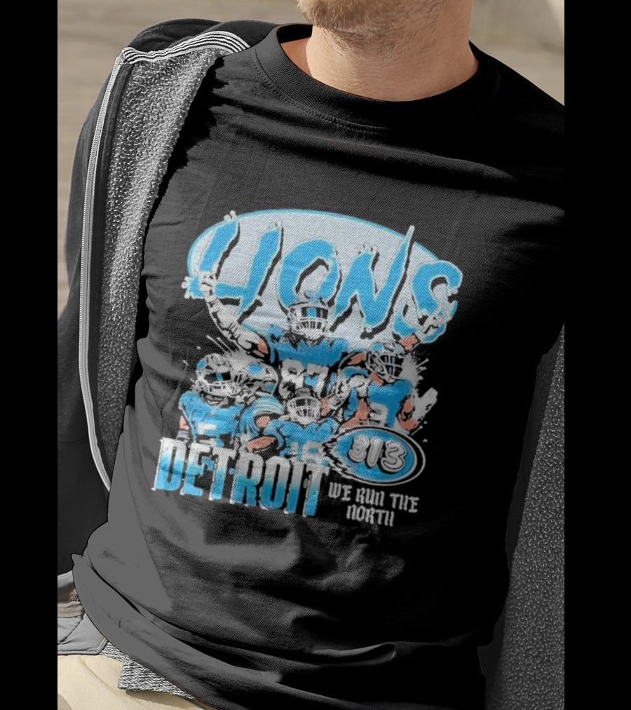 Detroit Lions 313 We Run The North T-Shirt