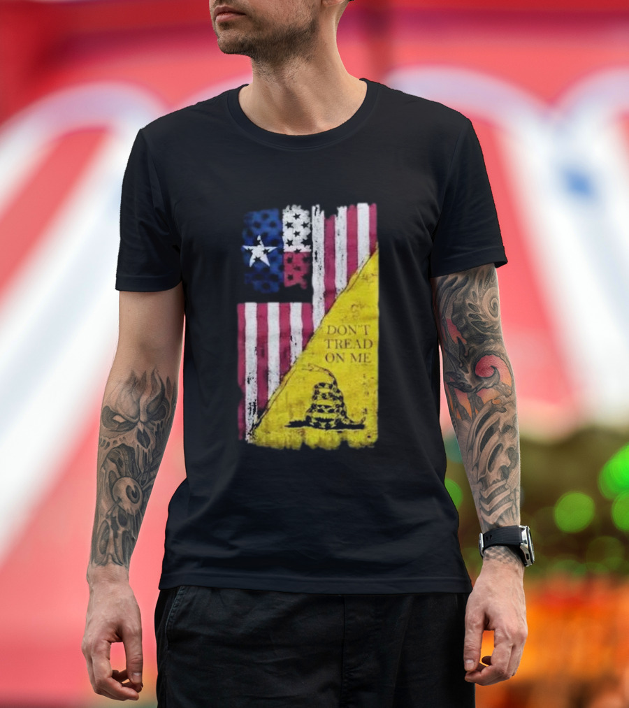 Don’t Tread on Me American Flag Gadsden Snake Vintage T-Shirt