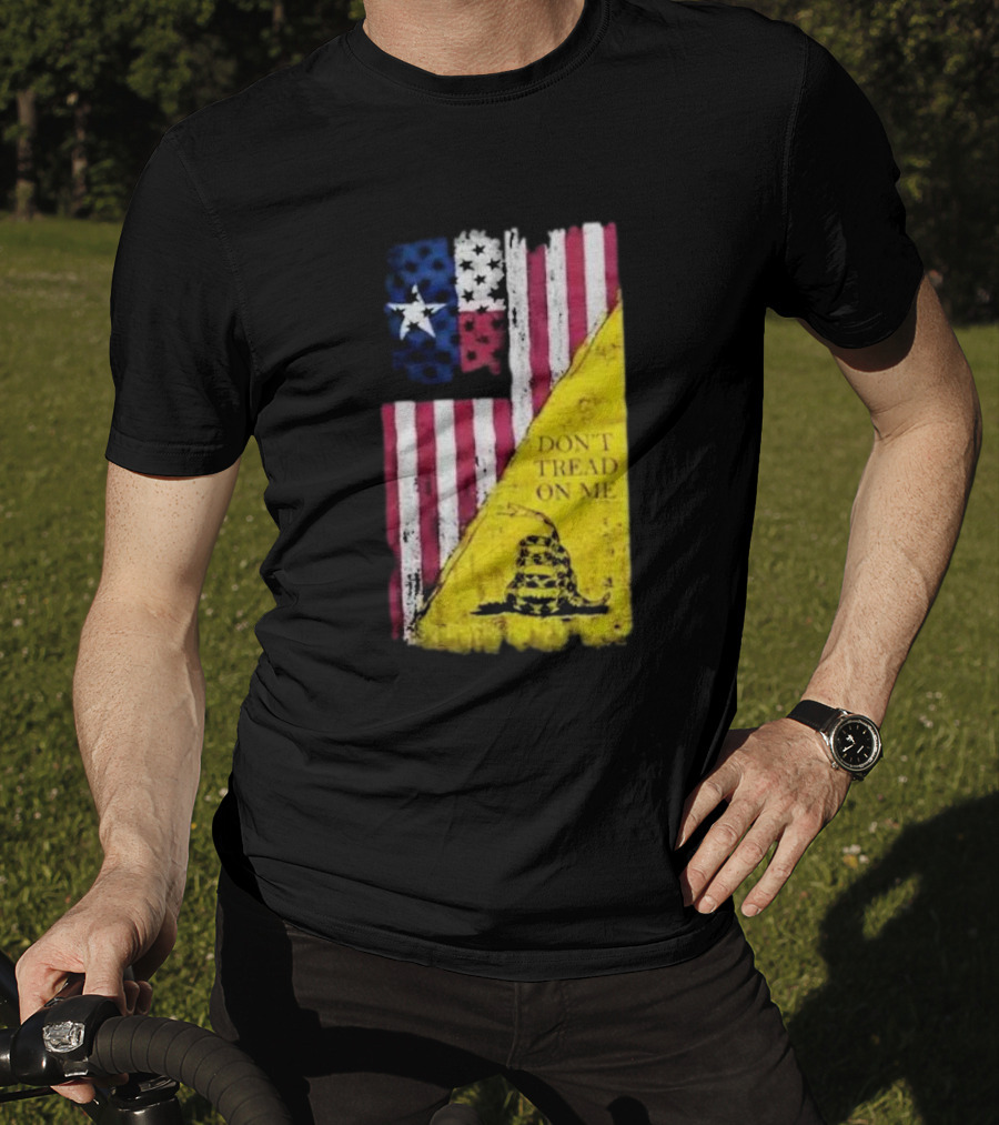 Don’t Tread On Me American Flag Gadsden Snake Vintage T-Shirt