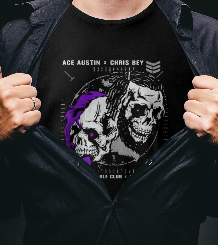 Ace Austin Chris Bey Inevitable Club Finesse Club Skulls T-Shirt