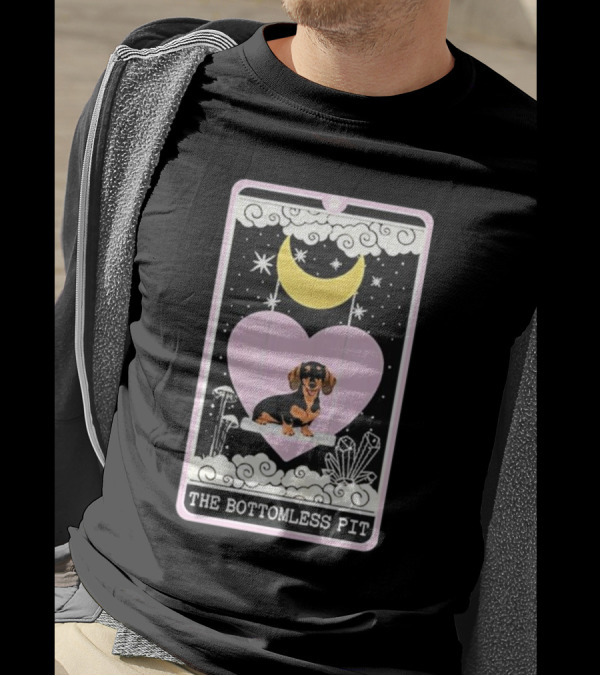 The Bottomless Pit Danmenact Cute Dog Moon And Heart Tarot Card T-Shirt