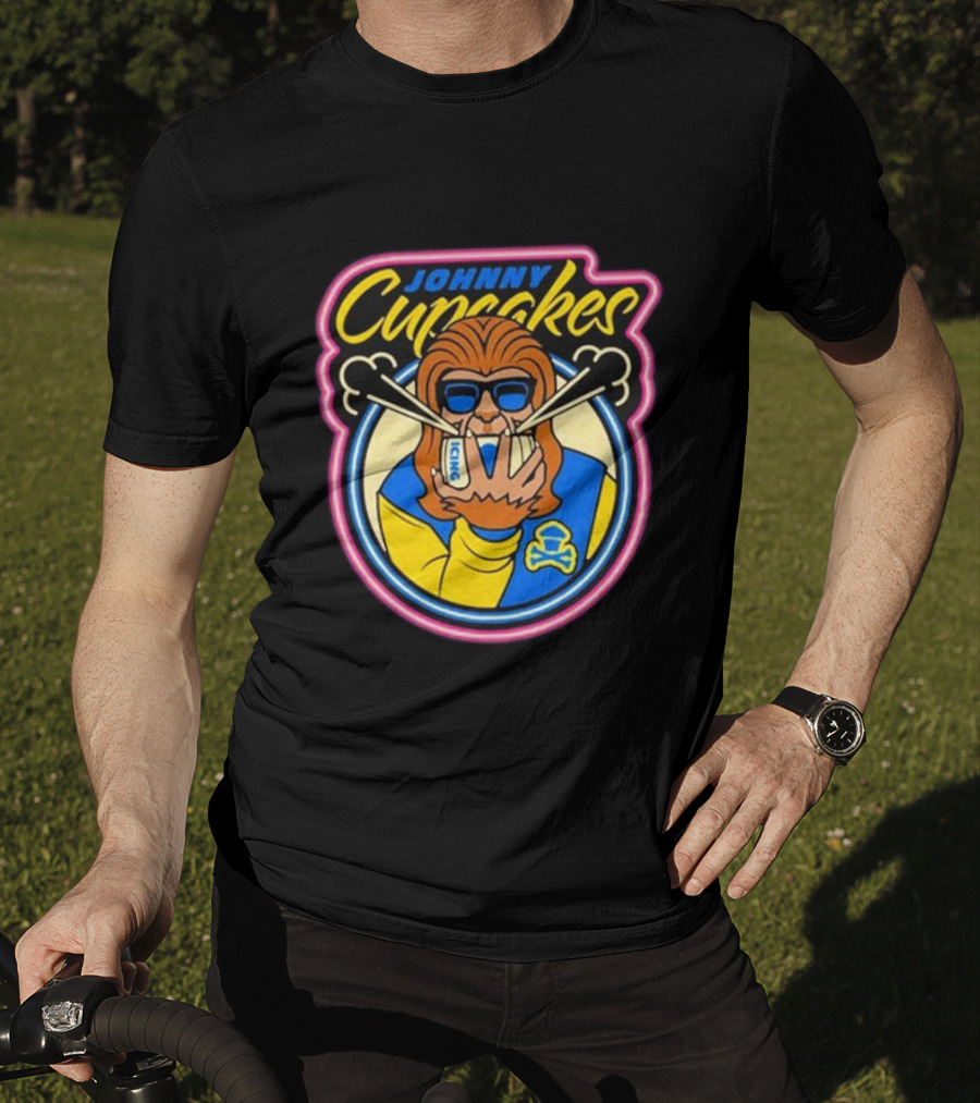Johnny Cupcakes Wolfie Iconic Logo Sunglasses Chopsticks T-Shirt