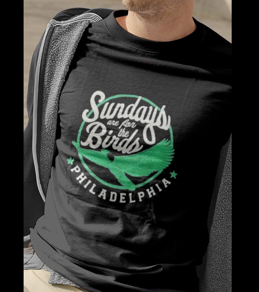 Philadelphia Sundays Are For The Birds Green Winged T-Shirt