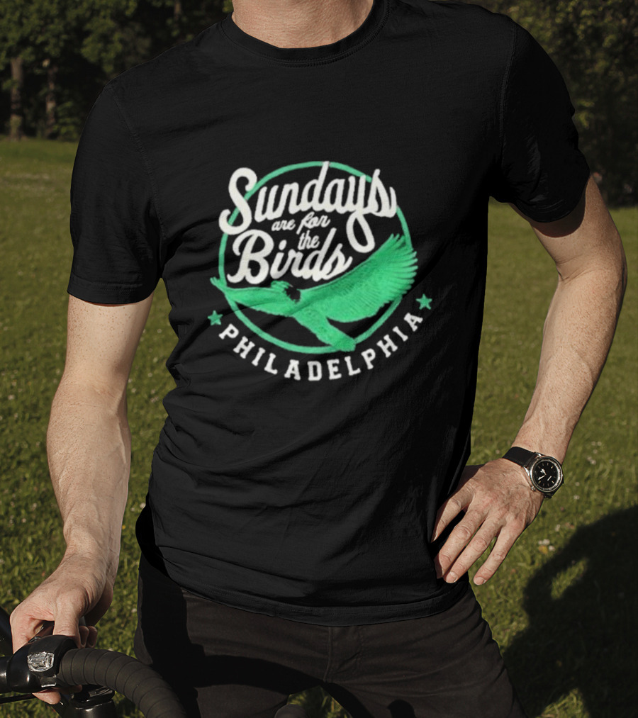 Philadelphia Sundays Are For The Birds Green Winged T-Shirt