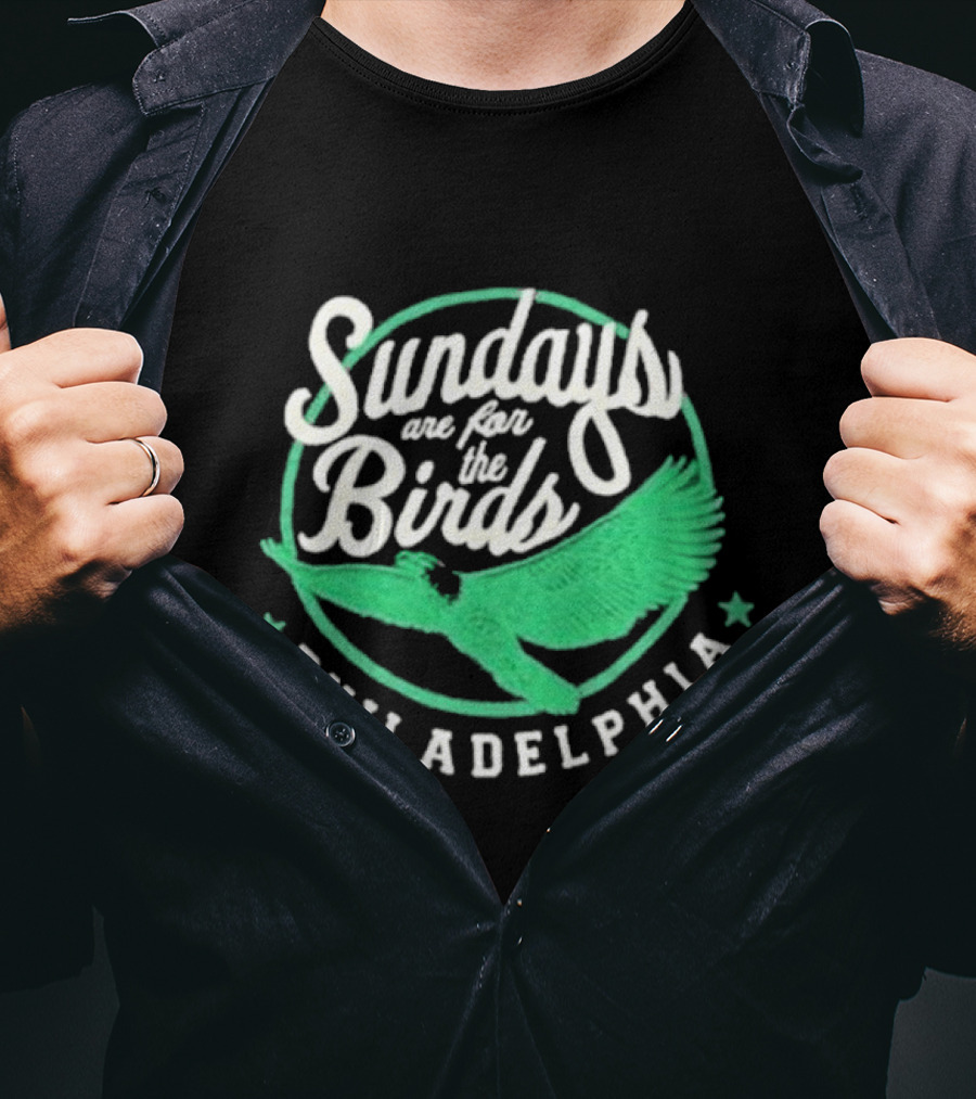 Philadelphia Sundays Are For The Birds Green Winged T-Shirt