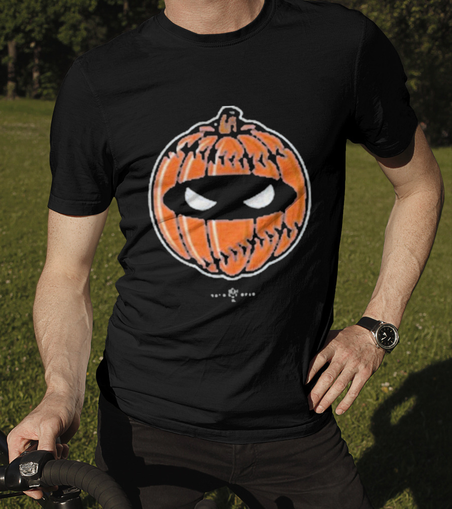 Pitching Ninja Playoff Pumpkin Jack-O'-Lantern Eyes T-Shirt