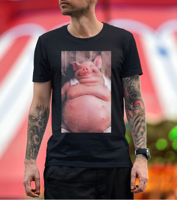 Premium T-Shirt: Temu Pig Funny Happy Cartoon Character Image T-Shirt Temu Pig Funny Happy Cartoon Character Image T-Shirt