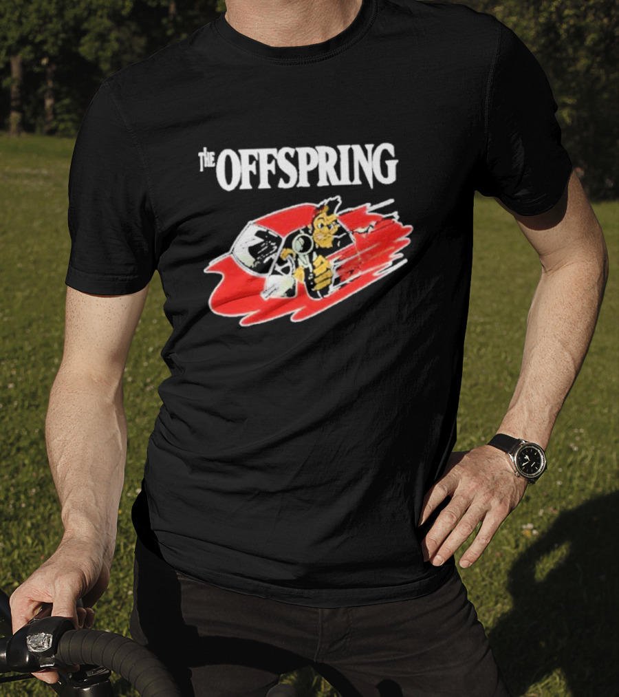 The Offspring Bad Habit Cartoon Skull And Monkey With Racing Helmet T-Shirt
