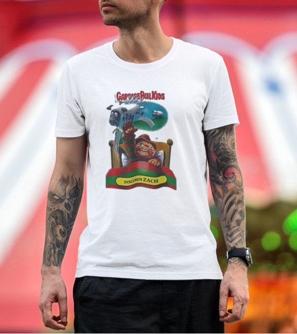 Premium T-Shirt: Garbage Pail Kids Insomni Zach Freddy Krueger Sheep Jumping Bed T-Shirt Garbage Pail Kids Insomni Zach Freddy Krueger Sheep Jumping Bed T-Shirt