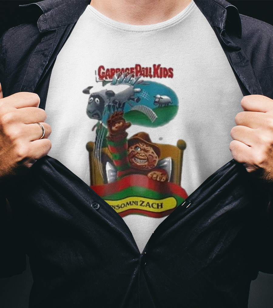 Garbage Pail Kids Insomni Zach Freddy Krueger Sheep Jumping Bed T-Shirt