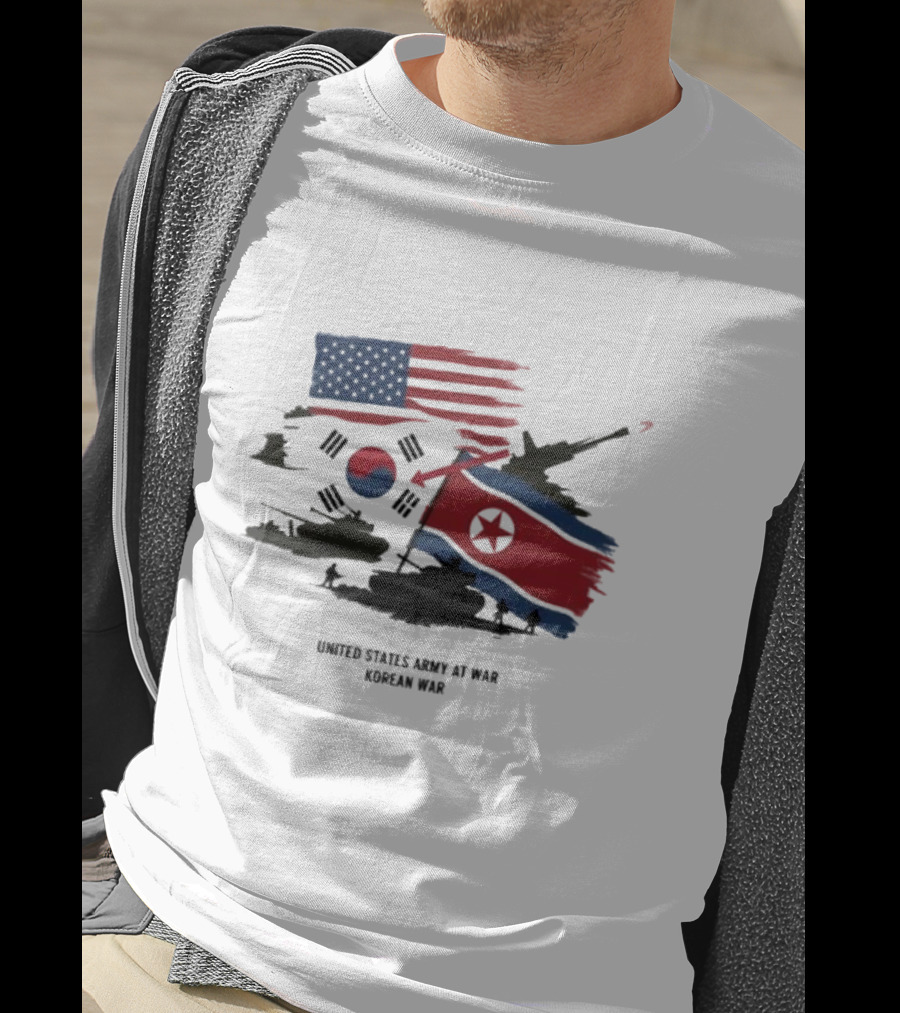 United States Army At War Korean War North Vs. South Korea T-Shirt
