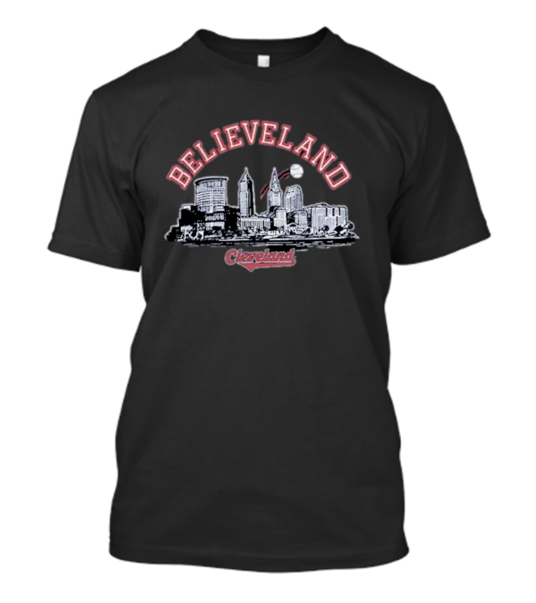 Believeland Cleveland Skyline Baseball Cityscape T-Shirt