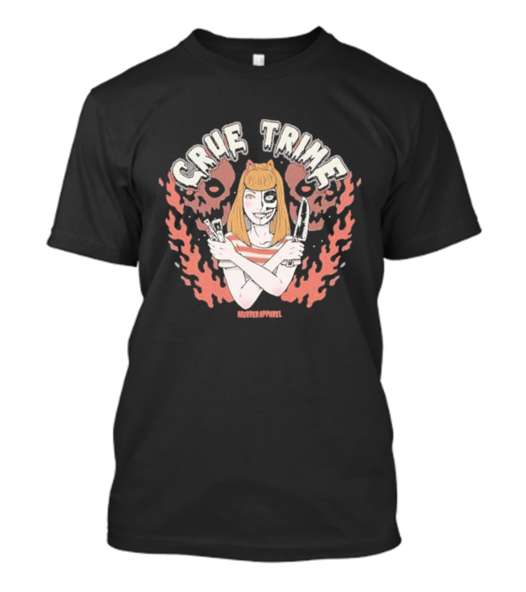 Crue Trime Girl Fire Horror Aesthetic Murder T-Shirt