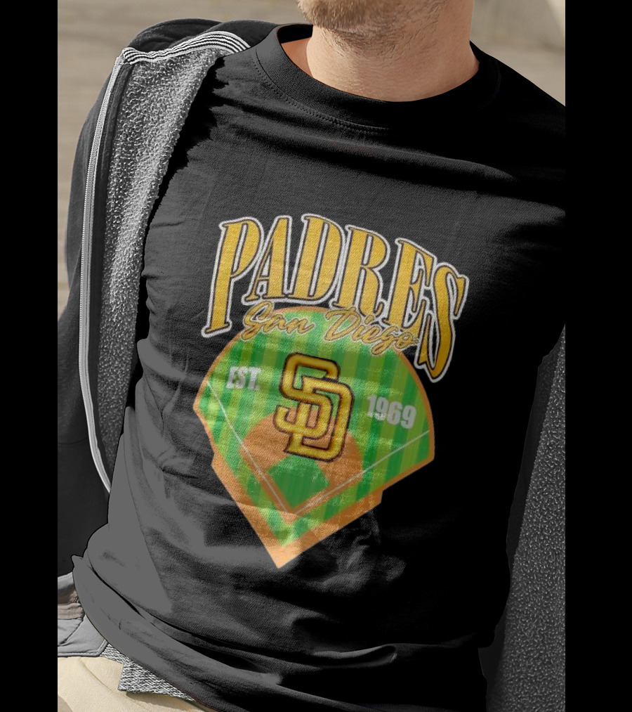 Padres San Diego Est 1969 Home Plate SD T-Shirt
