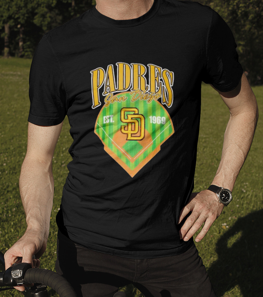 Padres San Diego Est 1969 Home Plate SD T-Shirt