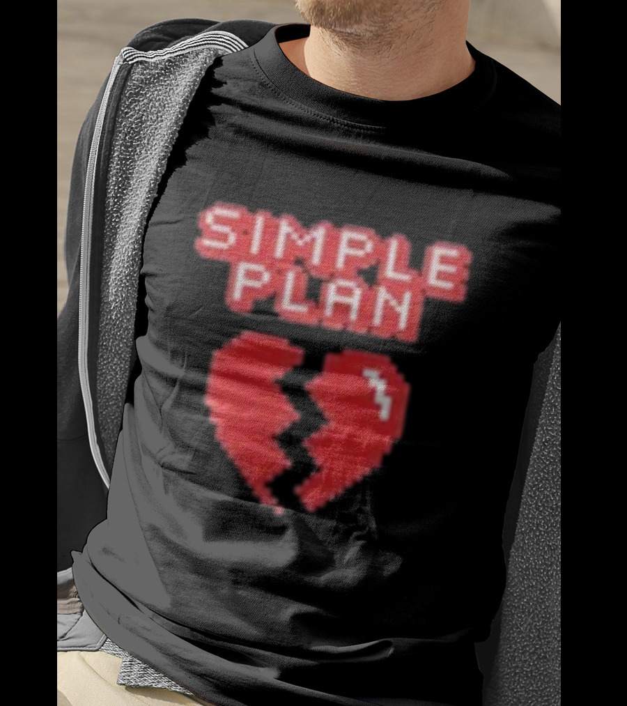 Simple Plan Heart Divided In Two T-Shirt