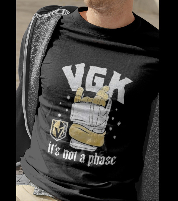 VGK It’s Not A Phase Hockey Glove And Vegas Golden Knights Crest T-Shirt