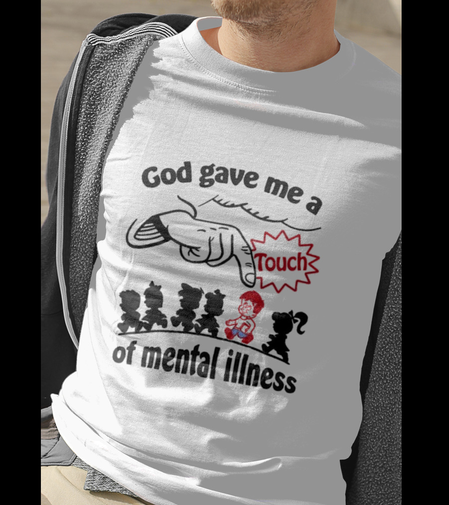God Gave Me A Touch Of Mental Illness Retro Cartoon Icons T-Shirt