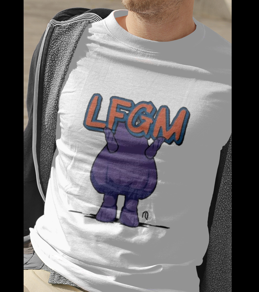 LFGM Monster Grimace New York Mets Sign T-Shirt